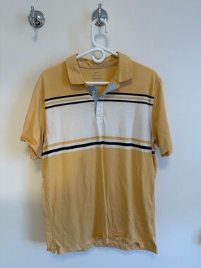 Nike Yellow Polo with White and Black Stripes